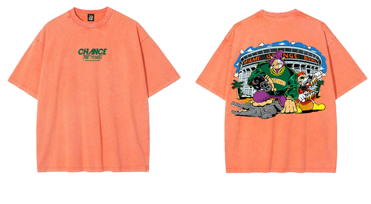 Short Sleeve Heavy Weight Acid Wash Orange Bowl